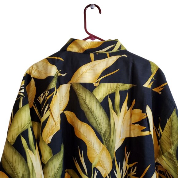 Tommy Bahama Black Leaf NWT XXL Silk Short Sleeve Shirt - Picture 4 of 13